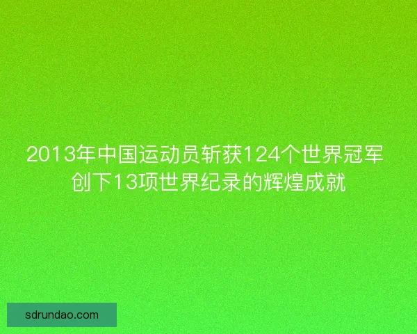 2013年中国运动员斩获124个世界冠军 创下13项世界纪录的辉煌成就